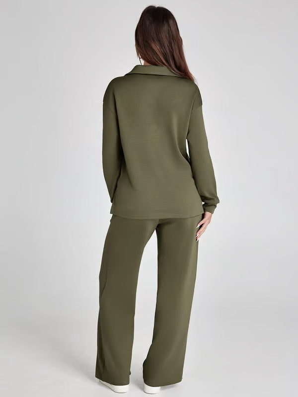 Conjunto lounge de dos piezas para mujer con tacto suave y estilo relajado – LYANA
