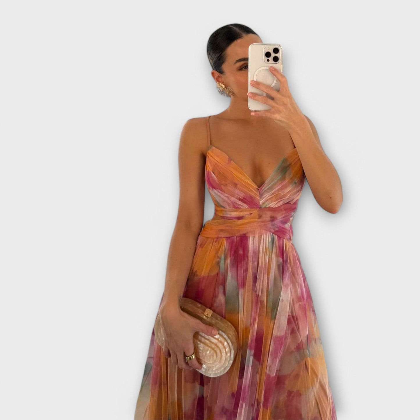 Marina – Vestido maxi floral degradado con silueta fluida para mujer