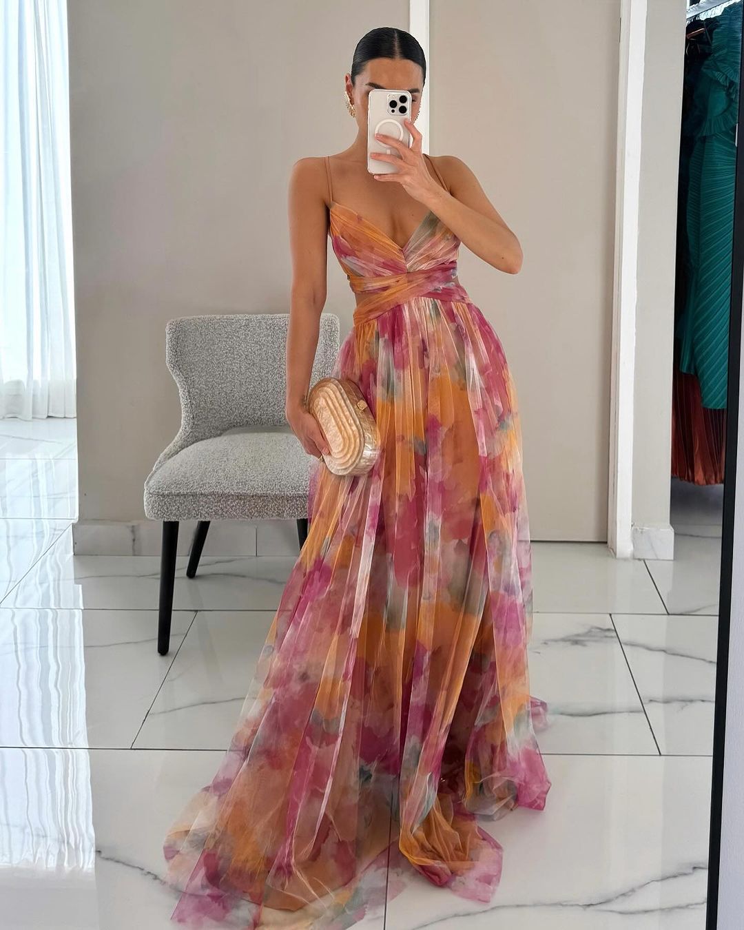 GARDENIA – Vestido largo para mujer con estampado floral