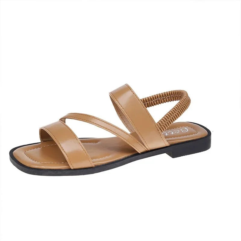 Sandalias de cuero elegantes y cómodas para mujer con diseño minimalista – LUMINA