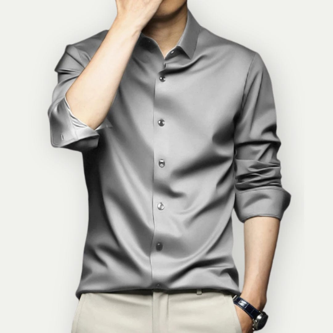 Montaigne – Camisa de vestir para hombre sin arrugas y sin plancha