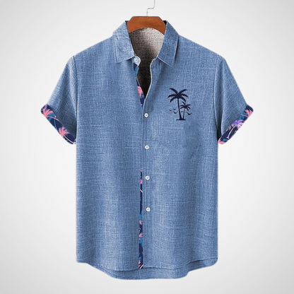 Camiseta de hombre con mangas cortas y detalles de cuadros – KHALID