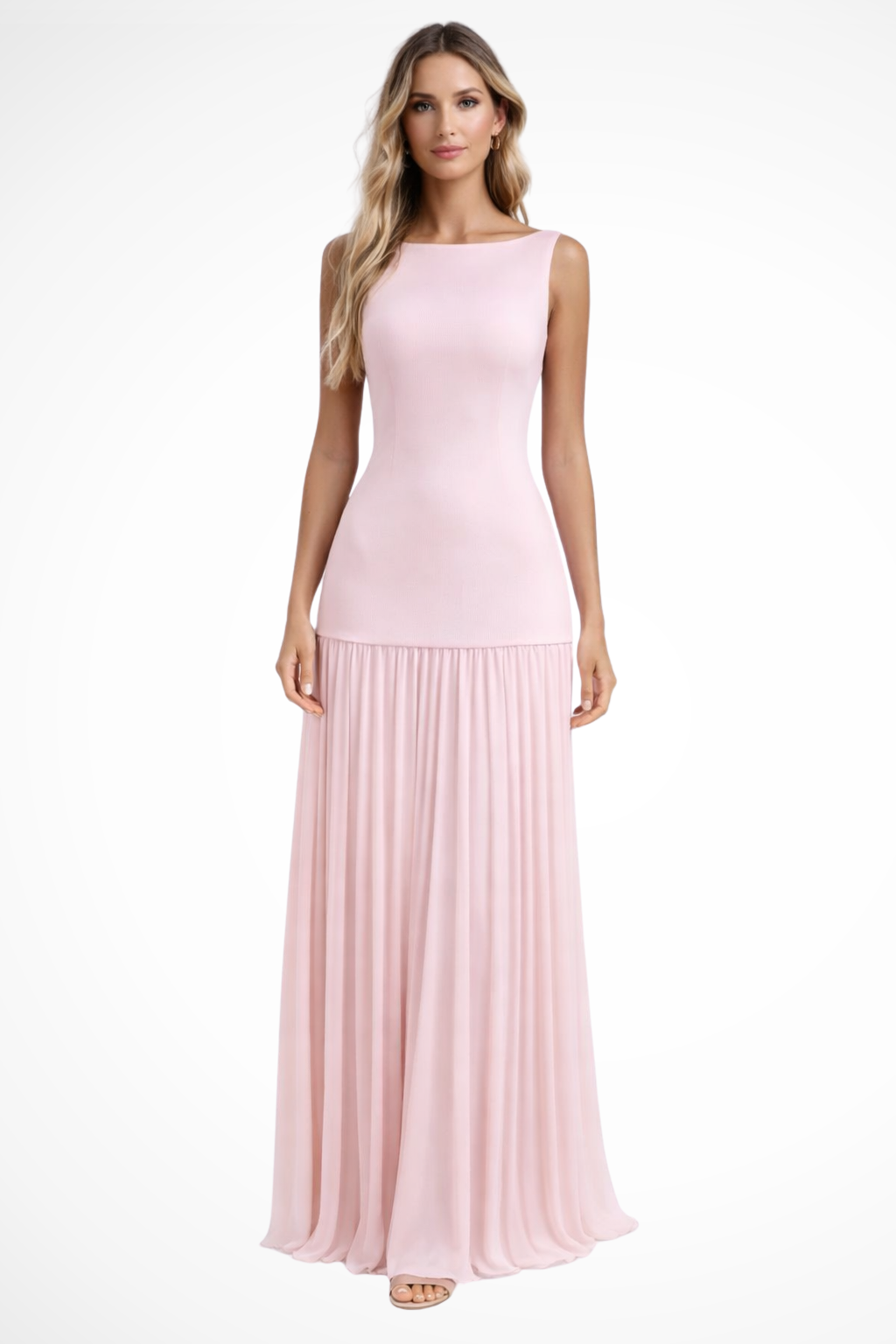 Eline – Vestido maxi elegante plisado para mujer