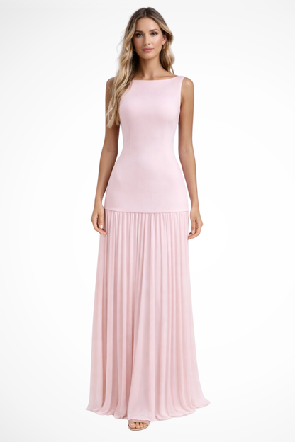 Eline – Vestido maxi elegante plisado para mujer