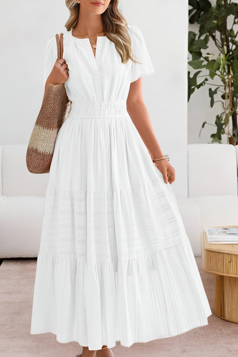 Eliana – Vestido elegante con estructura plisada refinada para mujer