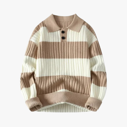 Polo de punto a rayas para hombre con ajuste – ZORAN