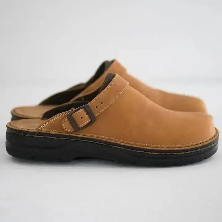 ORTHOSLIDES – Zapatillas ortopédicas de piel para mujer con diseño cómodo