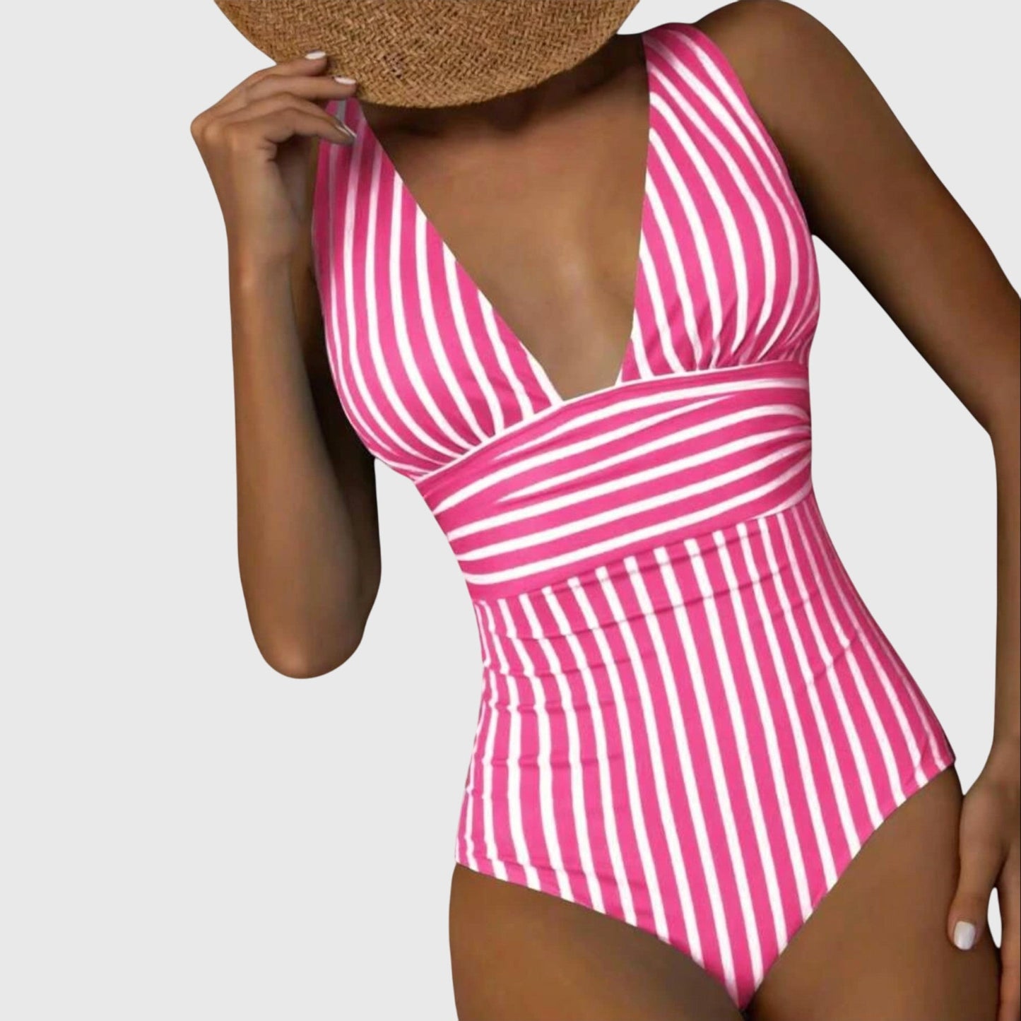 Abigail – Bañador retro de una pieza con escote cuadrado y relleno para mujer