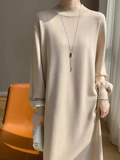 NORA - Vestido suéter de punto estilo casual para mujer