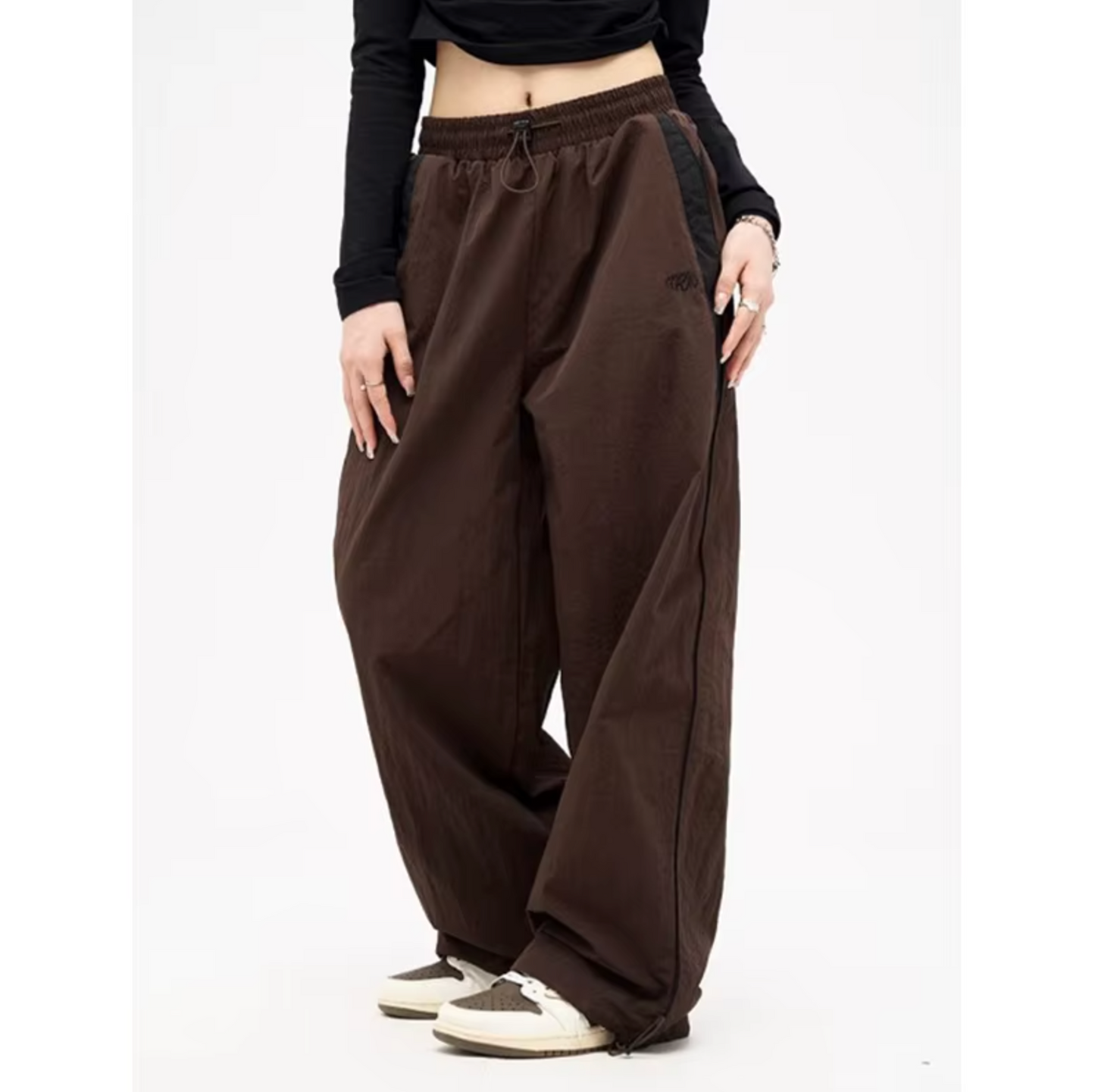 MAYA - Pantalón jogging de algodón con pierna ancha para mujer