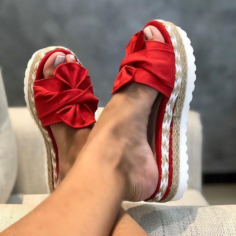 Sandalias ortopédicas de mujer con lazo decorativo y plantilla anatómica – NERINA