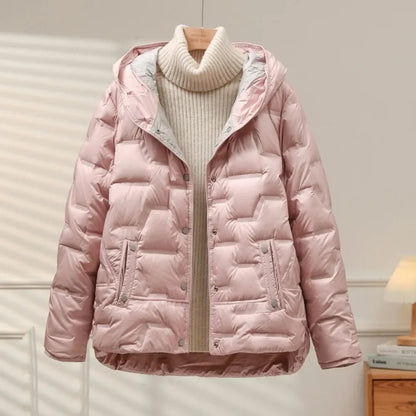 Abrigo de invierno acolchado con capucha para mujer – NOARA