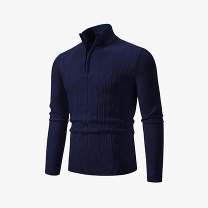 Jersey de punto con media cremallera y estilo casual elegante – EDRIAN