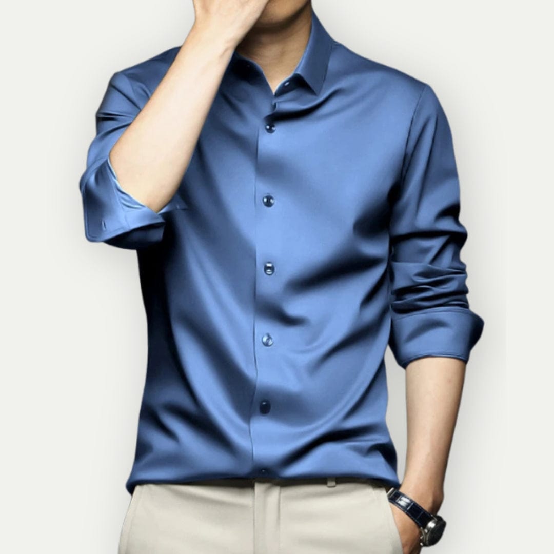 Montaigne – Camisa de vestir para hombre sin arrugas y sin plancha