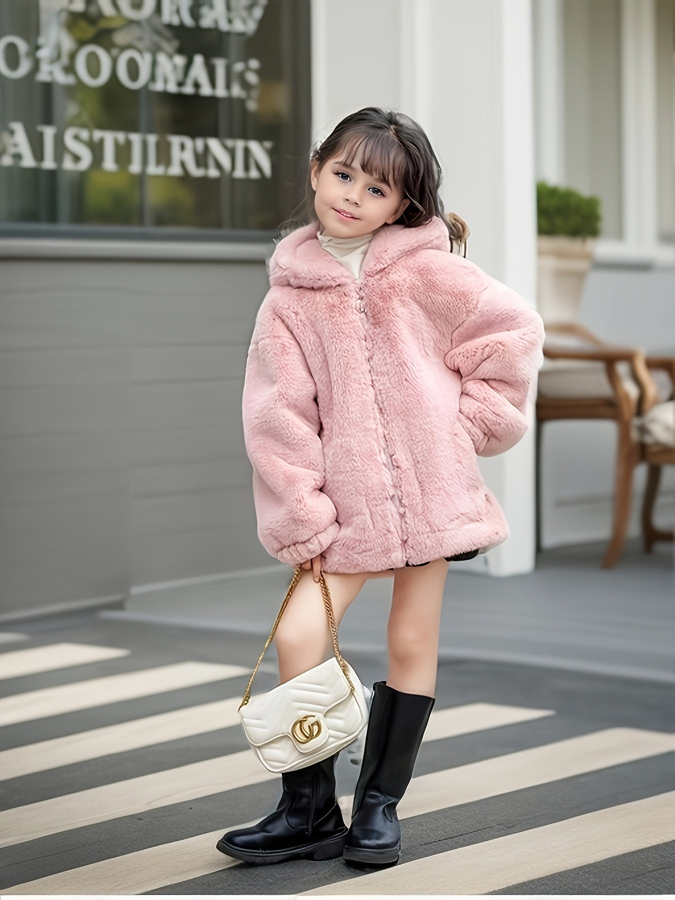 AURORA - Chaqueta con capucha y orejitas de felpa para niñas