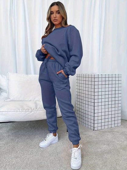 Conjunto de chándal femenino de dos piezas con estilo relajado – MADÉA