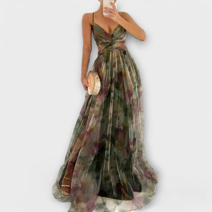 Marina – Vestido maxi floral degradado con silueta fluida para mujer