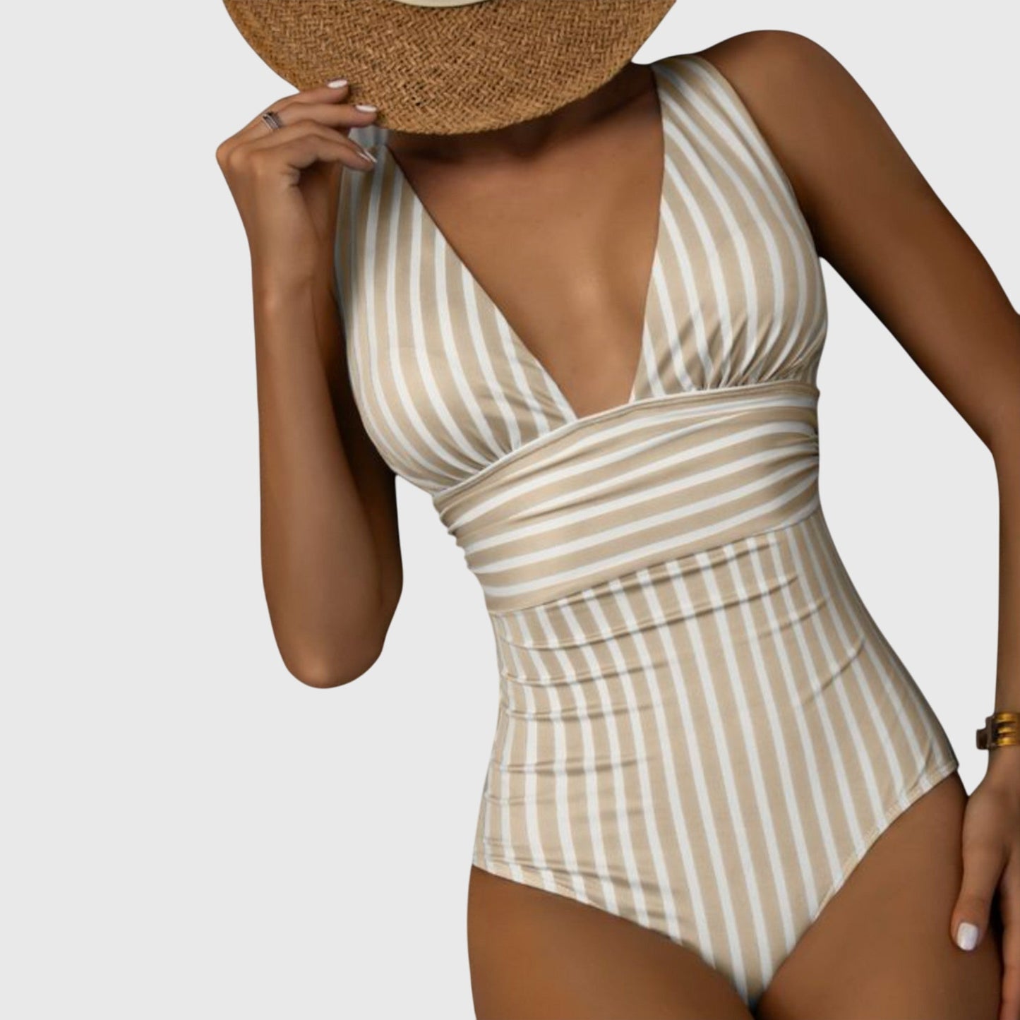 Abigail – Bañador retro de una pieza con escote cuadrado y relleno para mujer