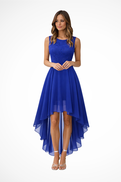 ALYSSIA – Vestido de invitada sin mangas con encaje elegante