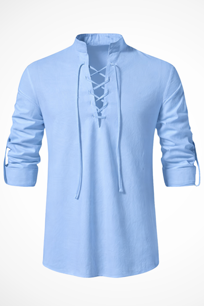 Rowan – Camisa casual de manga larga con cierre de cordones