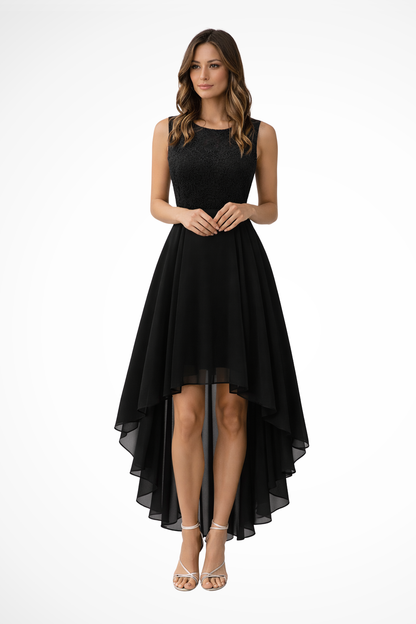 ALYSSIA – Vestido de invitada sin mangas con encaje elegante
