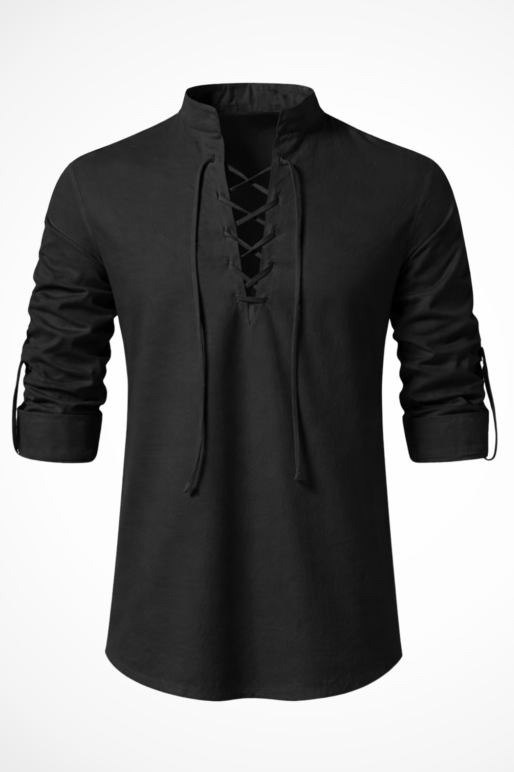 Rowan – Camisa casual de manga larga con cierre de cordones