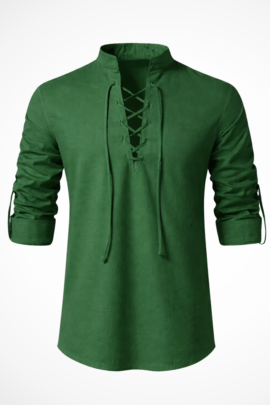 Rowan – Camisa casual de manga larga con cierre de cordones