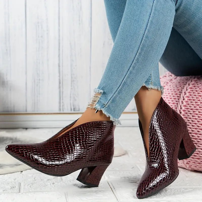 Botines de tobillo elegantes con tacón para mujer – EMMA