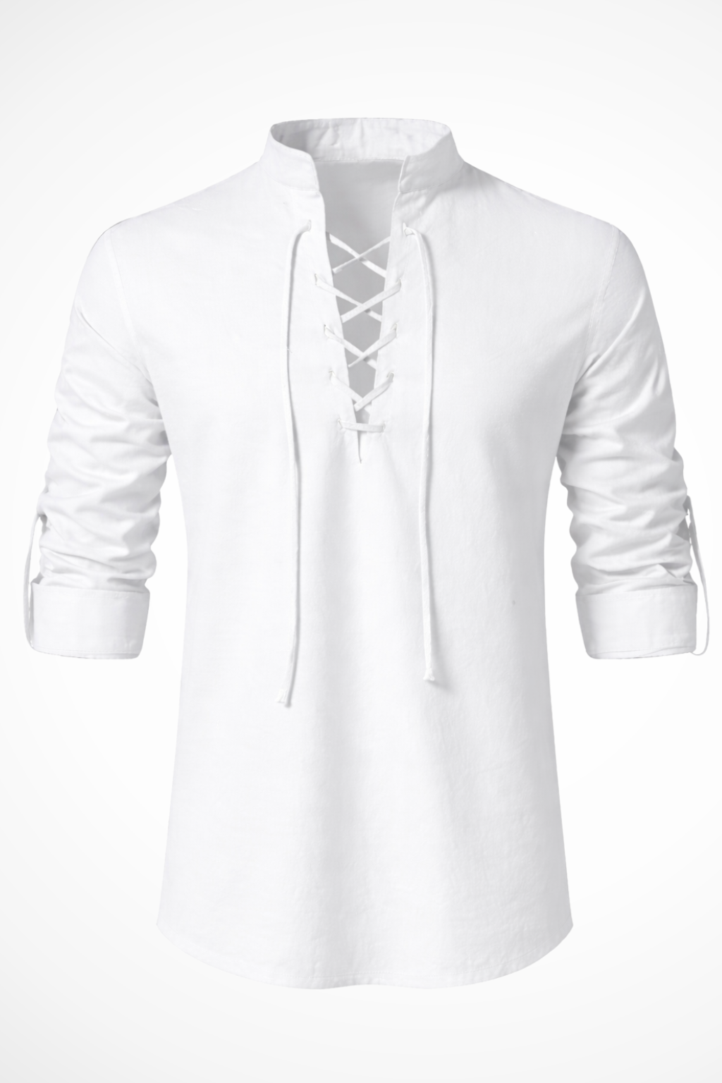 Rowan – Camisa casual de manga larga con cierre de cordones