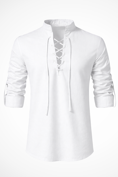 Rowan – Camisa casual de manga larga con cierre de cordones