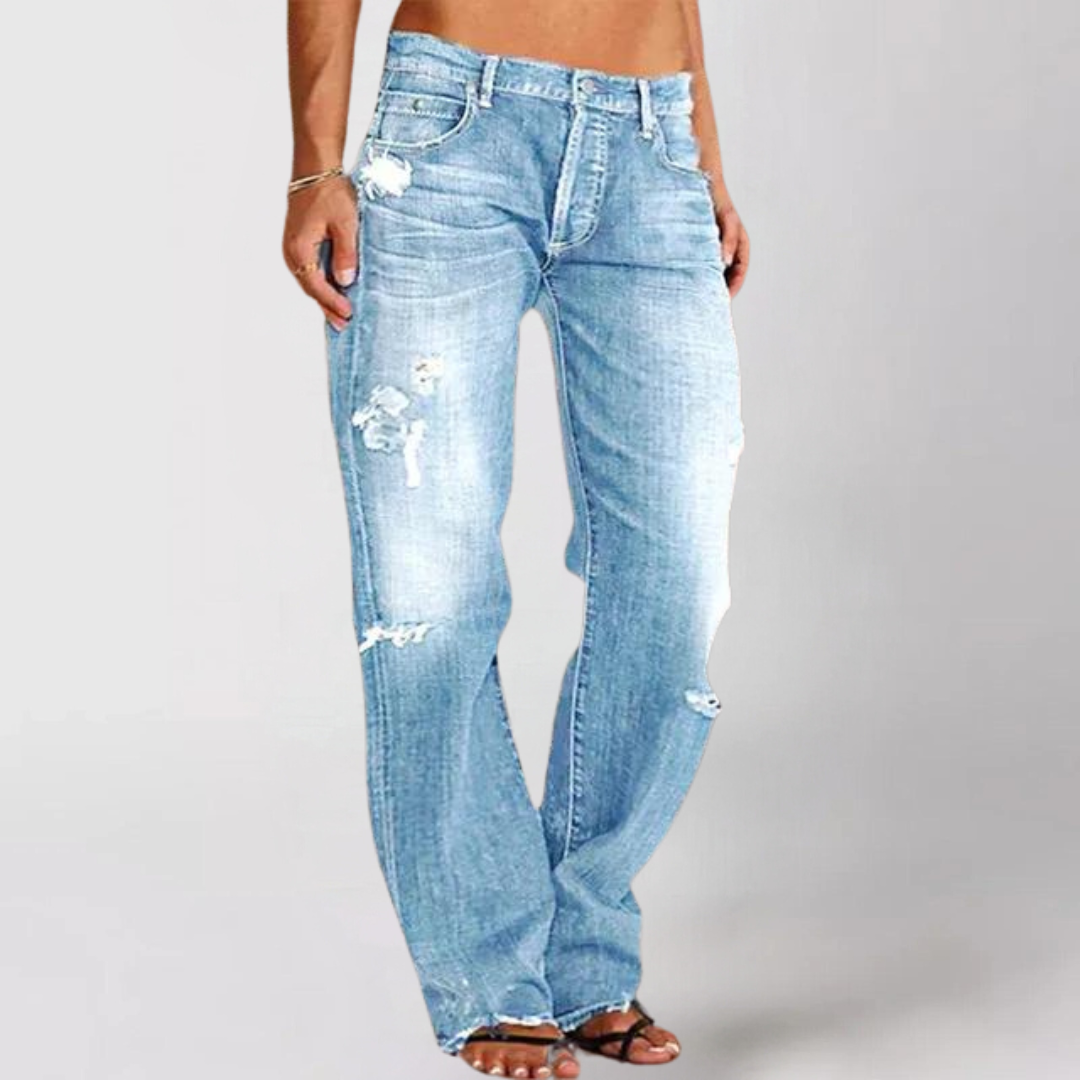 Pantalones vaqueros anchos de talle bajo y estilo relajado – AVA DENIM