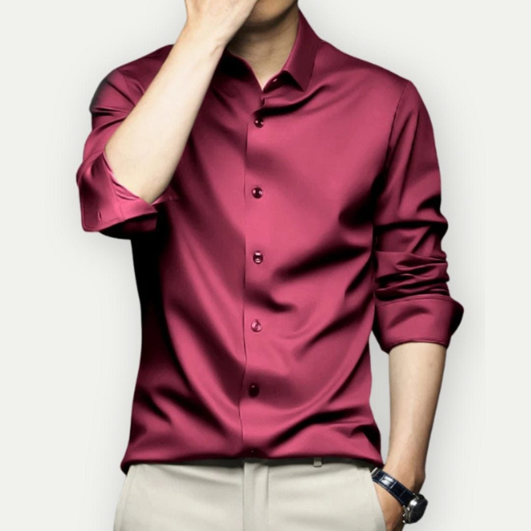 Montaigne – Camisa de vestir para hombre sin arrugas y sin plancha