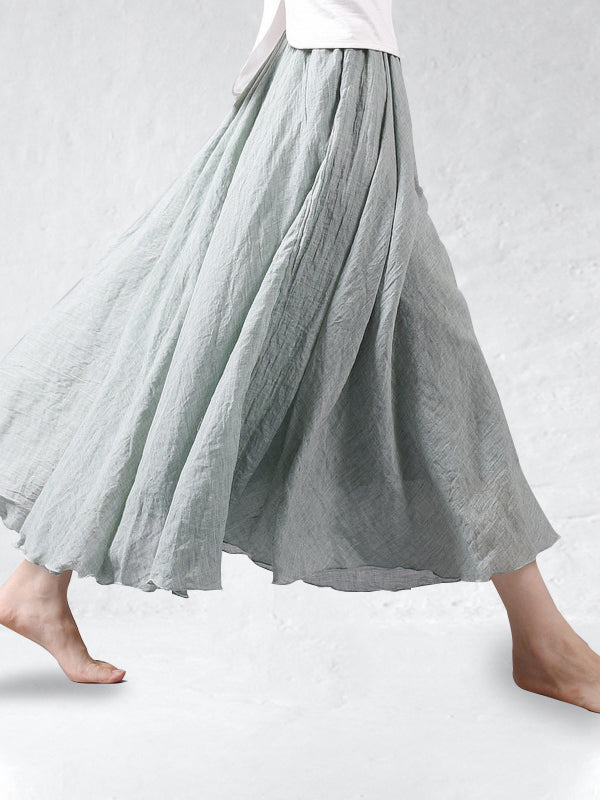 Falda larga de lino ligera y fluida para mujer – CALA LINEN FLOW