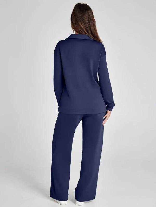 Conjunto lounge de dos piezas para mujer con tacto suave y estilo relajado – LYANA
