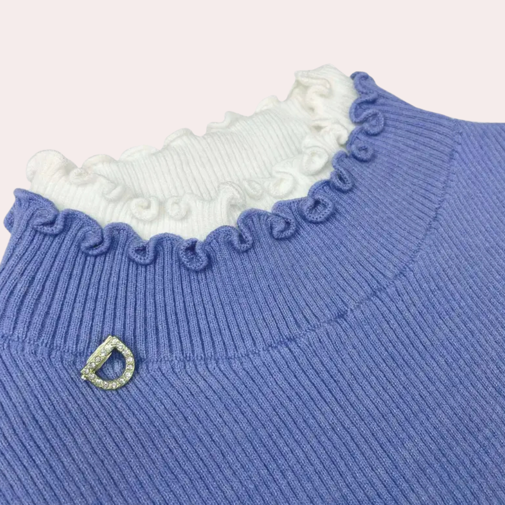 ELENA - Jersey de punto para mujer con detalle de encaje