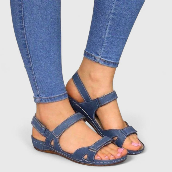 ELENA – Sandalias ortopédicas con tiras al tobillo y confort para mujer