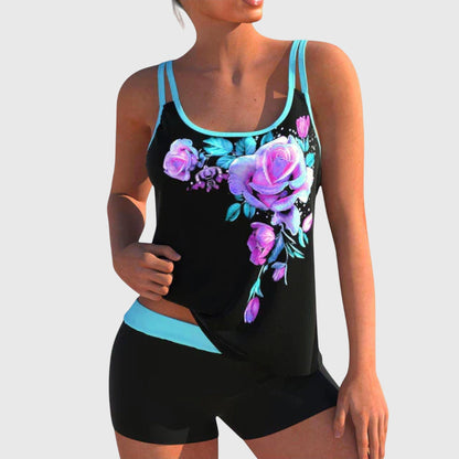 Riley – Tankini de dos piezas con estampado colorido para mujer