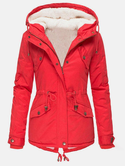 Morra - Abrigo de invierno con forro polar y capucha para mujer