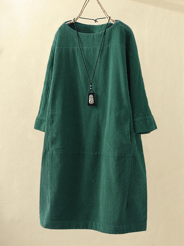 Vestido midi elegante de Tencel con corte favorecedor – VIENNA