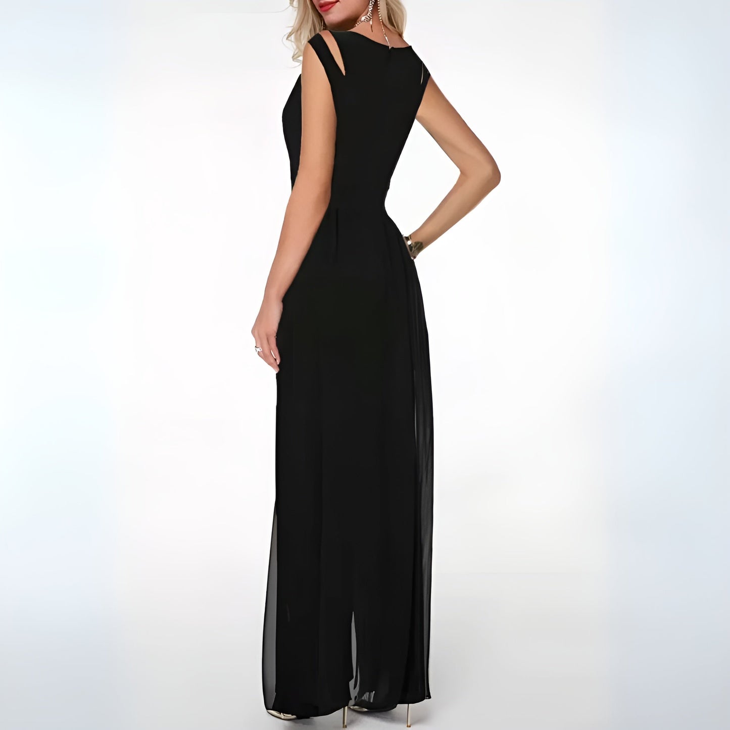 Vestido de noche elegante con hombros descubiertos y corte entallado – ELARA