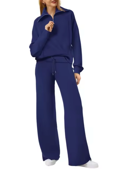 LEA - Conjunto de sudadera con cuello y pantalón para mujer