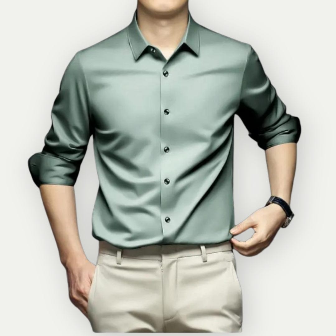 Montaigne – Camisa de vestir para hombre sin arrugas y sin plancha