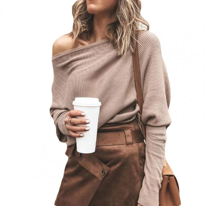 SACHA - Suéter elegante con hombros descubiertos para mujeres