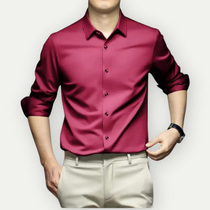 Montaigne – Camisa de vestir para hombre sin arrugas y sin plancha