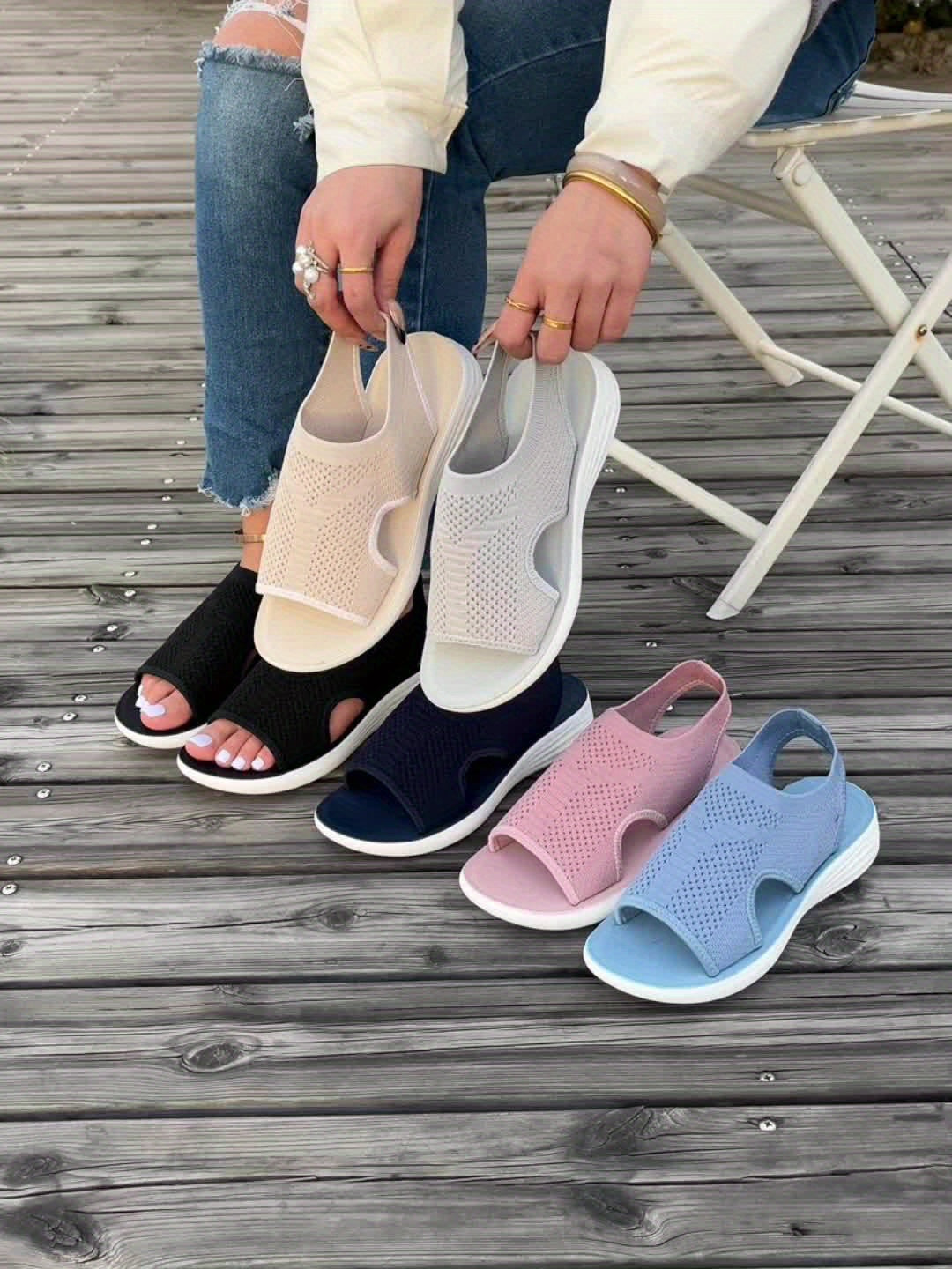 Sandalias Ligadas Ligeras con Soporte de Arco para Mujeres - AIRVA