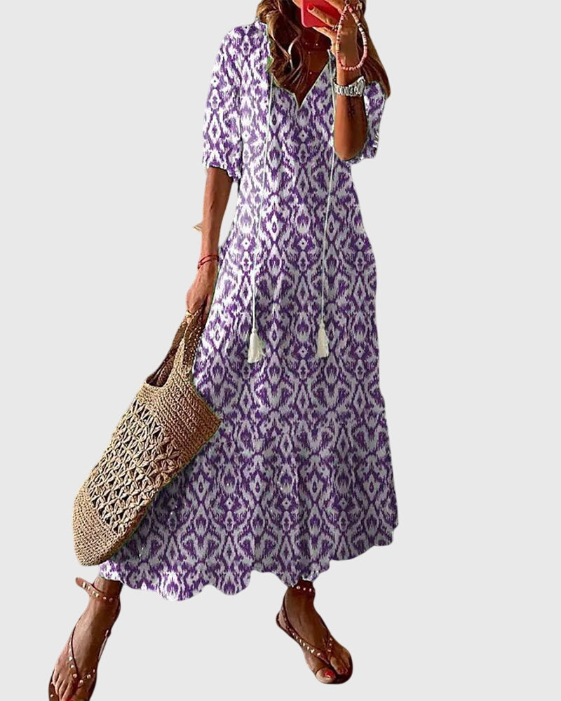 Amalia – Vestido bohemio vintage de verano para mujer