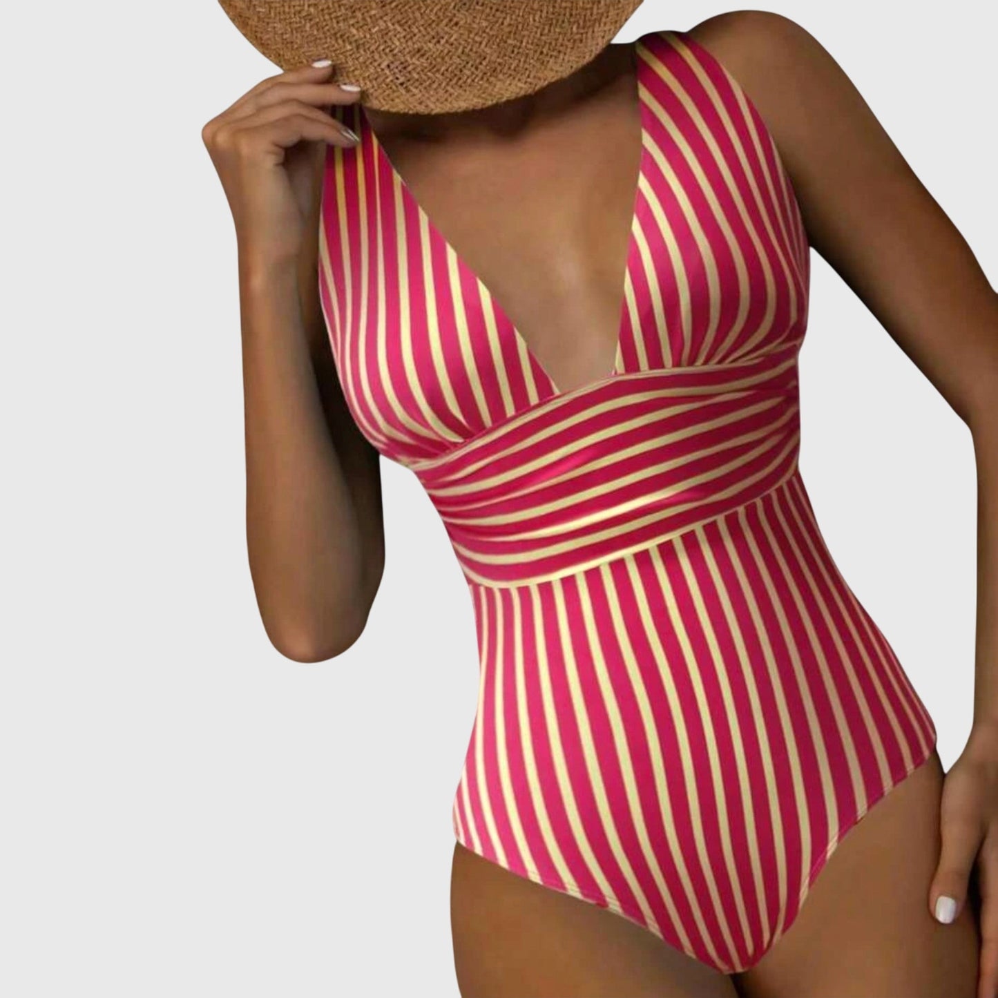Abigail – Bañador retro de una pieza con escote cuadrado y relleno para mujer