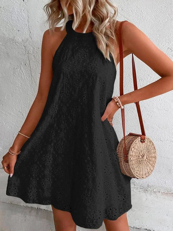 Vestido de Verano con Estilo A-Línea y Detalle de Flores para Mujeres – AGNELLA
