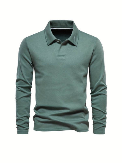 RAMÓN - Polo de manga larga con cuello clásico para hombre
