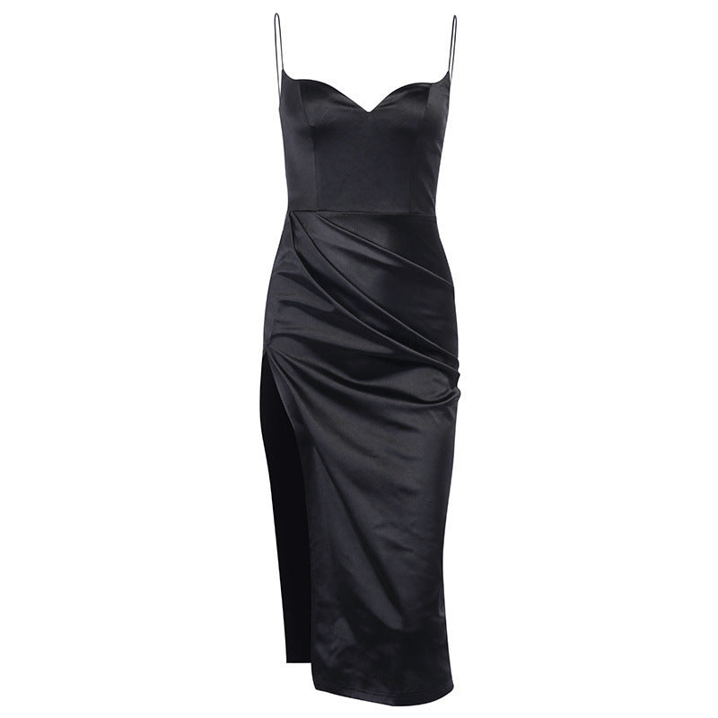 Dolors - Vestido Elegante de Apertura Invitada de Boda Unicolor Primavera Verano 2024 Para Mujer